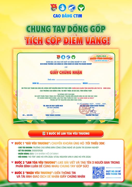 🪷 XUÂN TÌNH NGUYỆN 2026 - CHUNG TAY ĐÓNG GÓP, TÍCH CÓP ĐIỂM VÀNG! 🪷