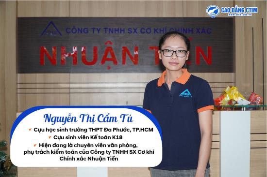 Bạn Nguyễn Thị Cẩm Tú - cựu HS THPT Đa Phước, TP.HCM - cựu SV ngành Kế toán K18.