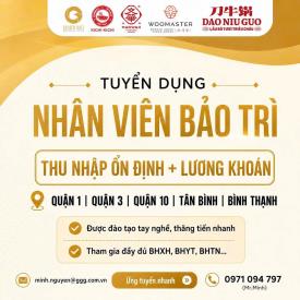 🛠️ [GOLDEN GATE GROUP] TUYỂN DỤNG NHÂN VIÊN BẢO TRÌ NHÀ HÀNG