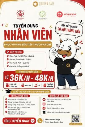 🌟CHUỖI NHÀ HÀNG MANWAH, KICHI KICHI, GOGI HOUSE, CLOUDPOT, DAO NIU GUO… TUYỂN DỤNG CÁC VỊ TRÍ🌟