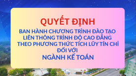 Quyết định ban hành chương trình đào tạo liên thông trình độ cao đẳng theo phương thức tích lũy tín chỉ đối với ngành Kế toán